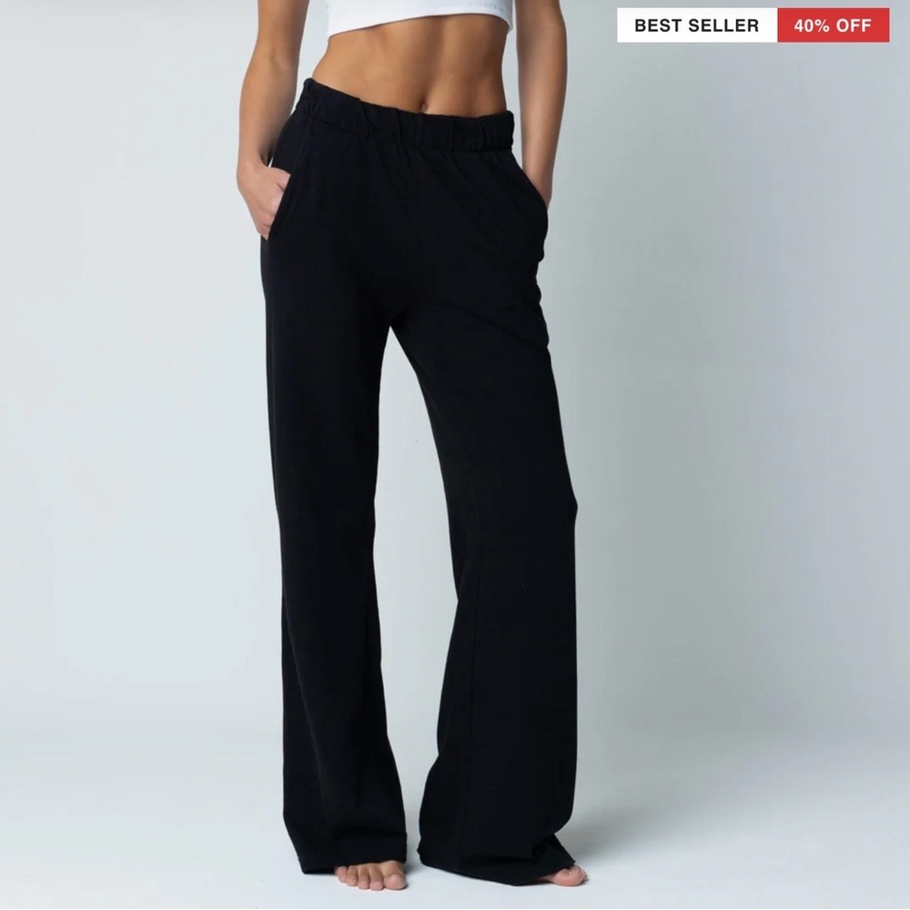 TALENTLESS WOMENS FRENCH TERRY LOUNGE PANT, PITCH BLACK, S
